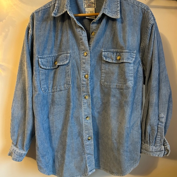 Vintage Blue Corduroy Button-Up Shirt/Shacket - Picture 1 of 3